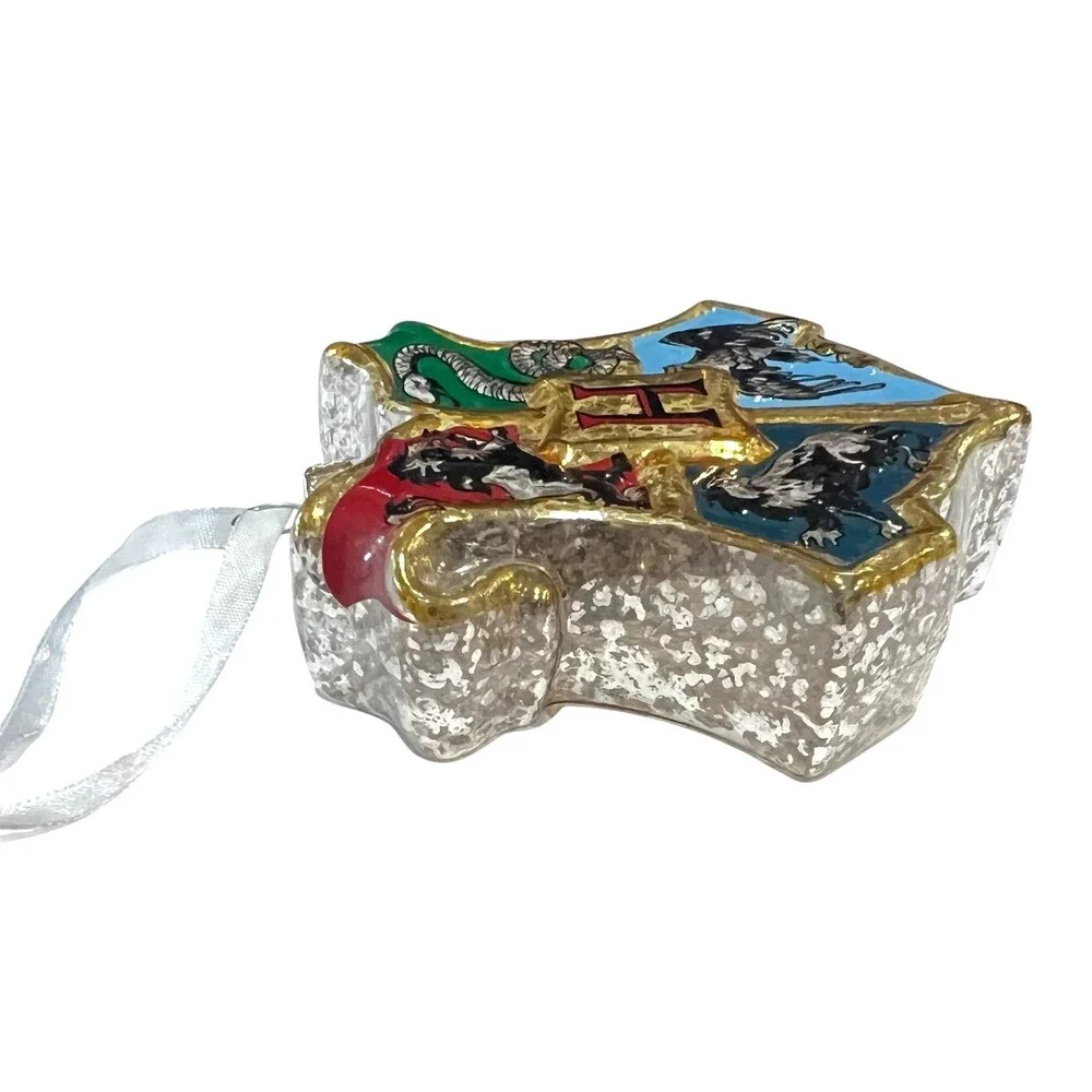 Hallmark Hogwarts Crest Harry Potter Blown Glass Christmas Ornament